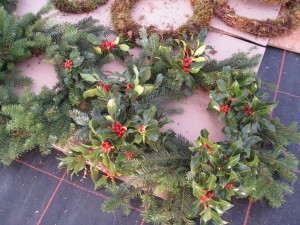 wreath in progress
