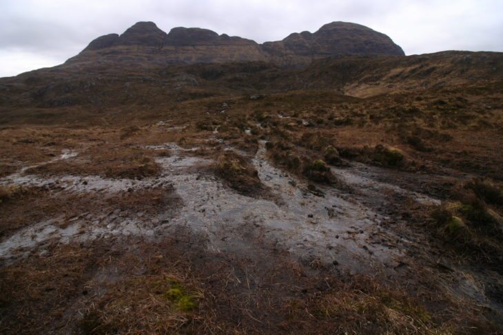 Erosion on Section 1 of the Suilven path. Photo © Chris Goodman