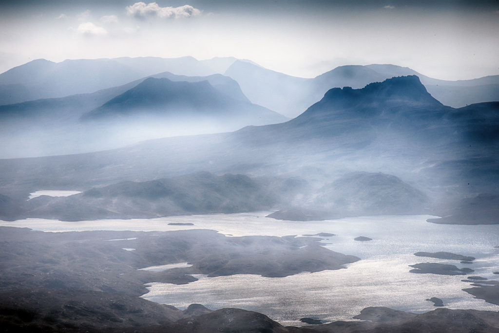 Fantastic views south from Suilven. Photo © Chris Puddephatt.