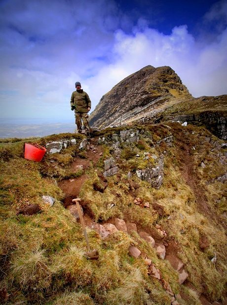 Alec working on the ridge. Photo © Chris Goodman