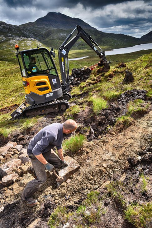 A.C.T. Heritage busy shifting materials to construct the path. Photo © Chris Puddephatt.