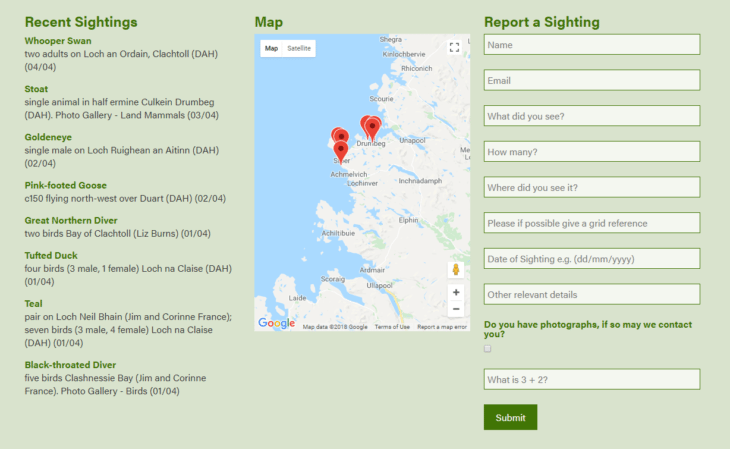 Assynt Field Club Sightings Reporting @ Assynt Field Club