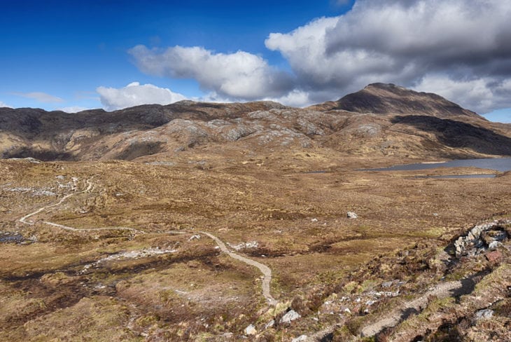 Last year’s section of finished path with Canisp behind. Photo © Chris Puddephatt.