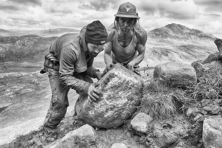 Xabi & Johny moving one of the final boulders into place. Photo © Chris Puddephatt.