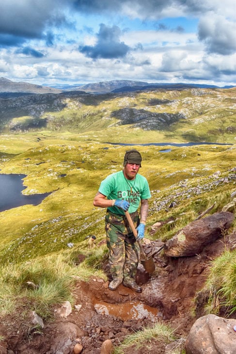 Rab back working on Suilven. Photo © Chris Puddephatt.