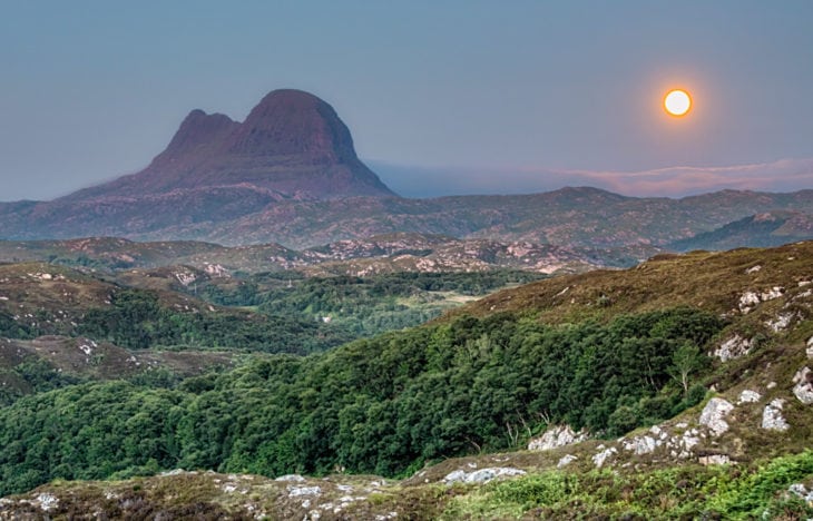 Suilven bathed in moonlight. Photo © Chris Puddephatt.