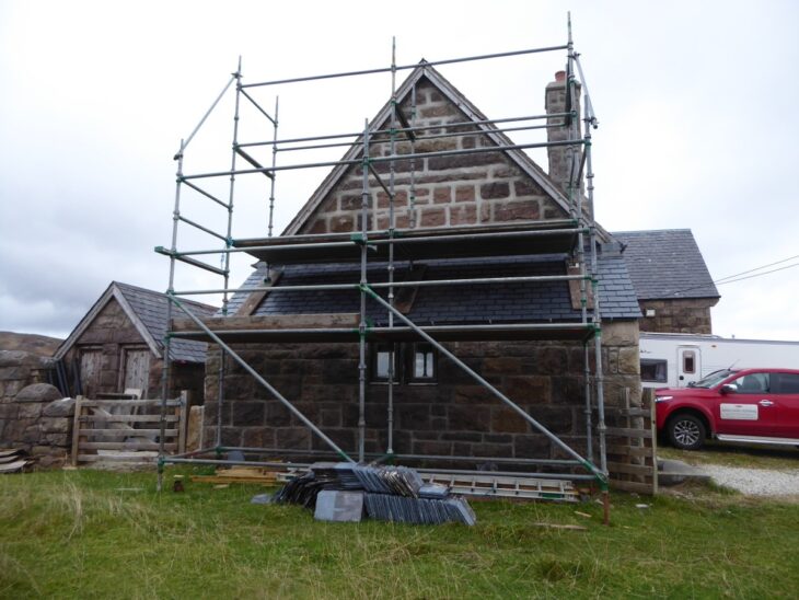 Repairs to the Hall's West Wall in progress